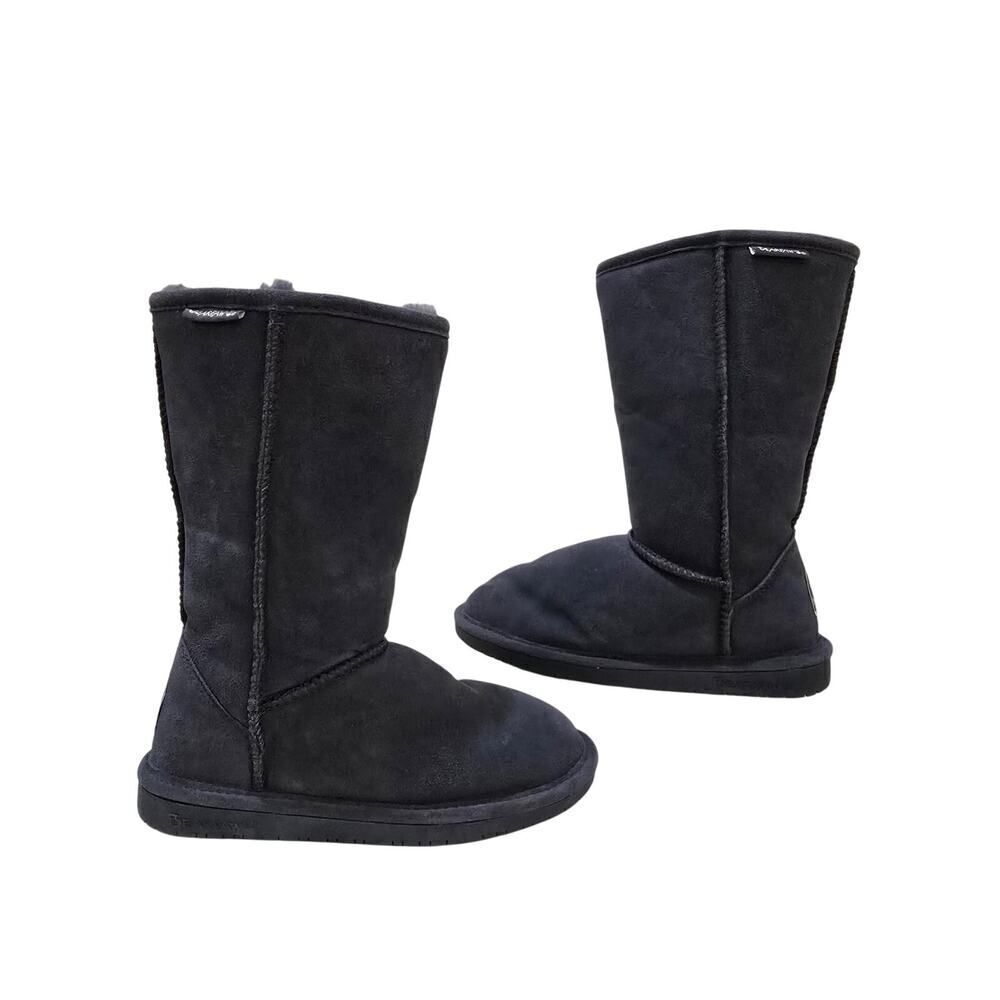 BEARPAW  WOMEN'S PURPLE SUEDE SHEEPSKIN/WOOL LINED WINTER BOOTS SNOWSIZE 6